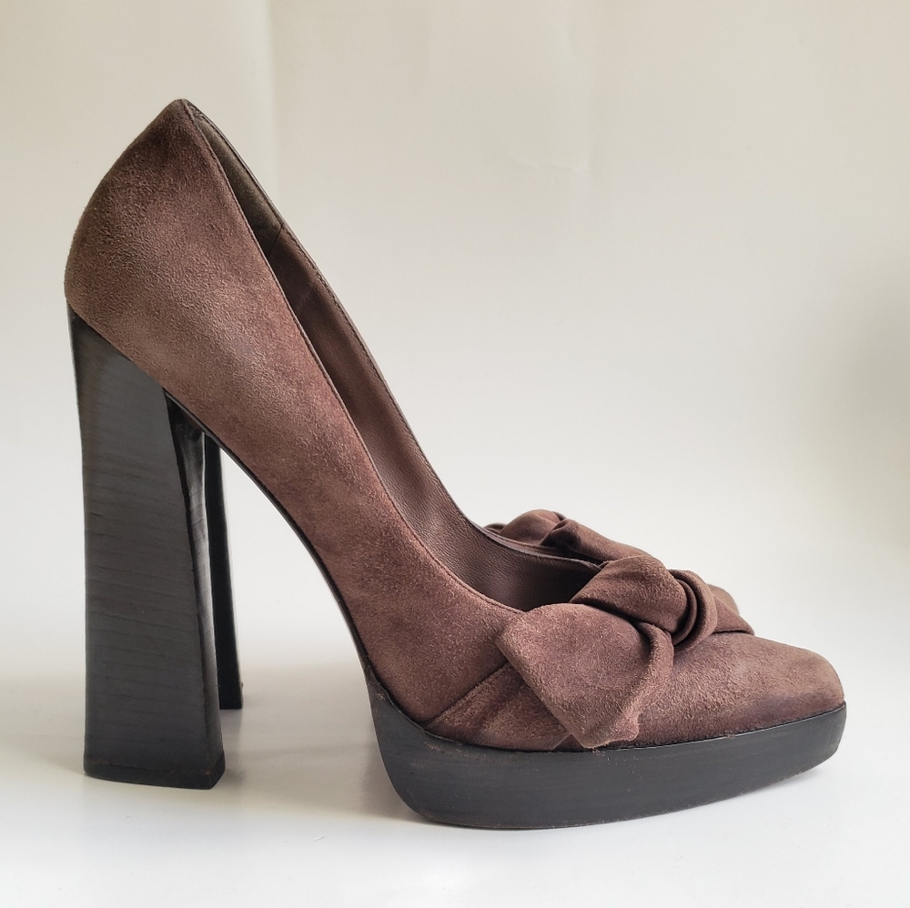 Marni | Suede Heels with Bow Detail